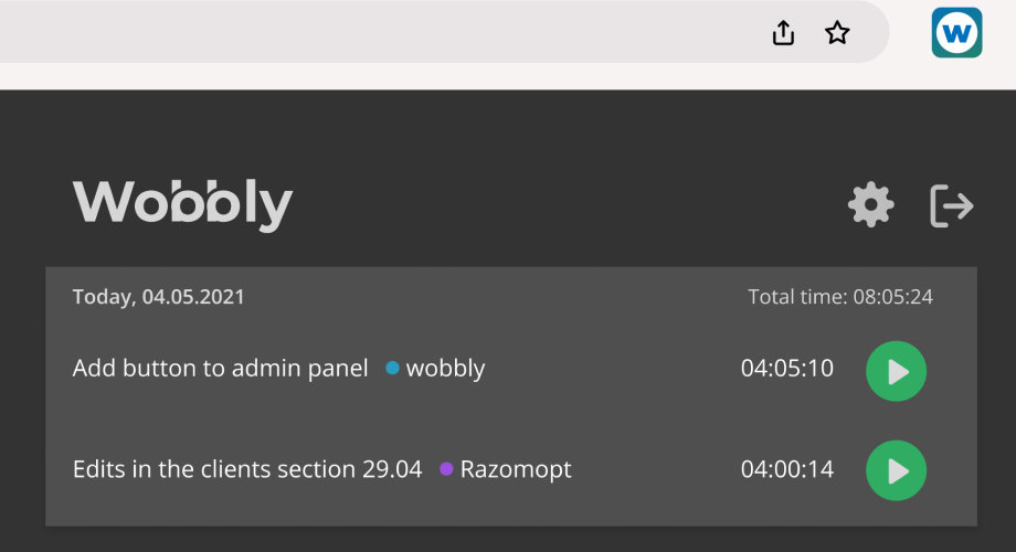 Empezar a rastrear el tiempo con Wobbly