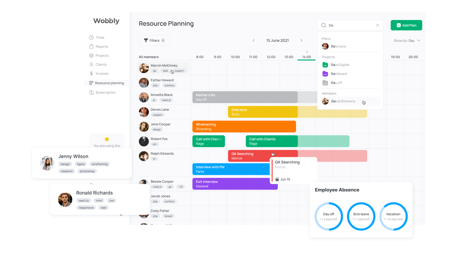 Wobbly time management planner