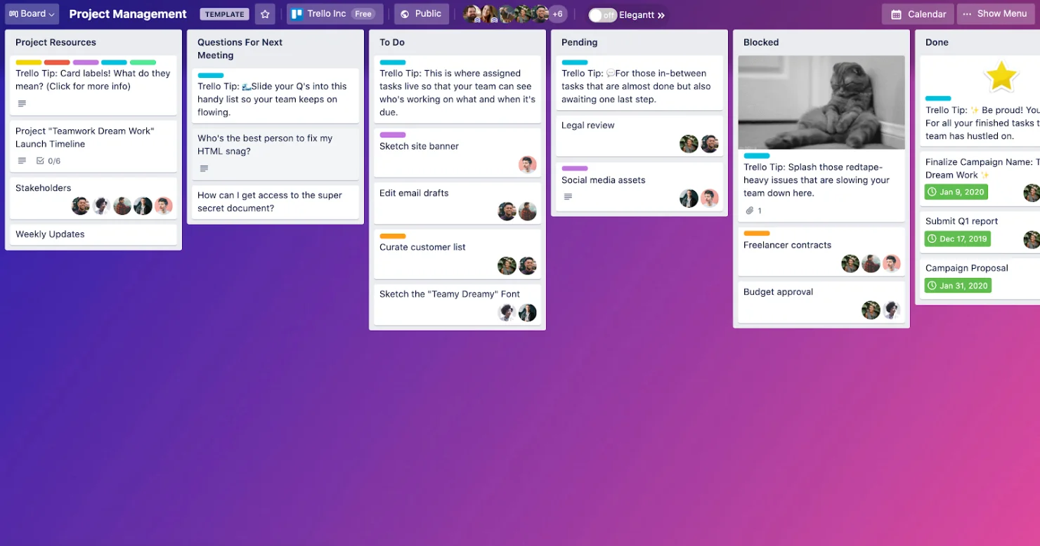 Trello board example